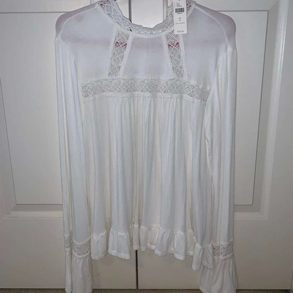 White Anthropologie blouse Size Large